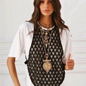 DylanLex Black Women's beaded bib